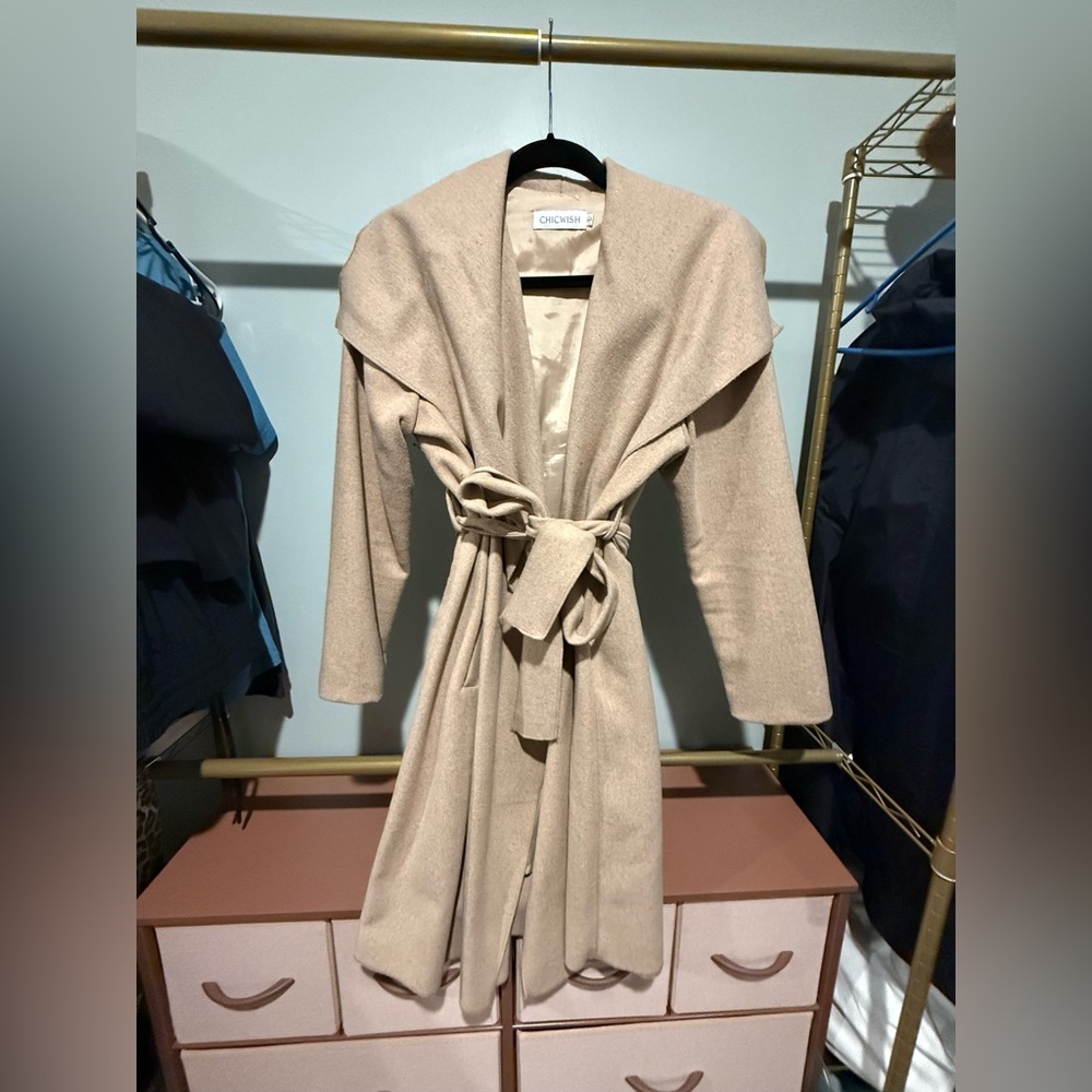 Chicwish Tan Wool Blend Coat